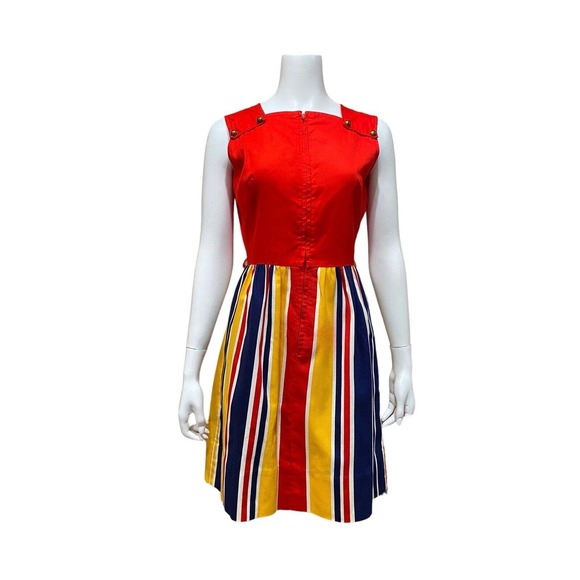 Vintage Mod Hippie Swirl Sleeveless Dress - Picture 1 of 11